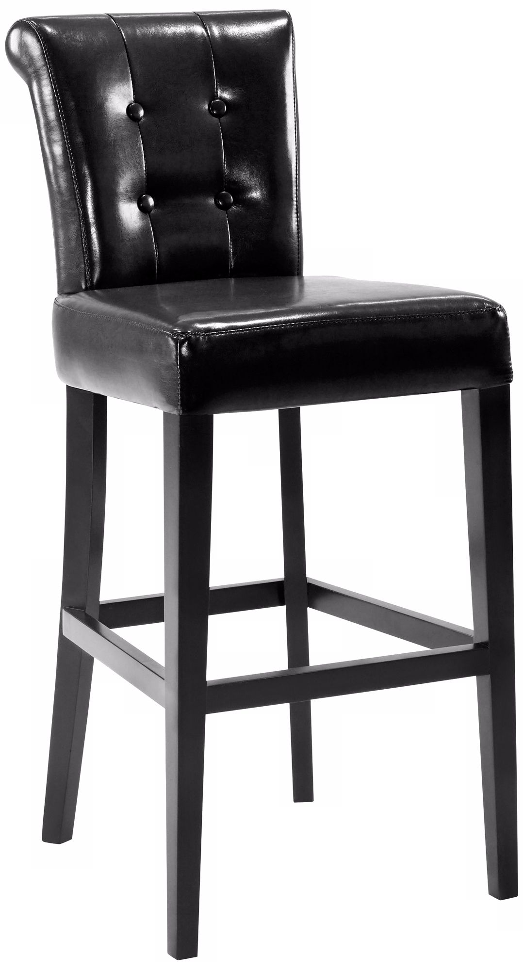 Sangria Tufted Black Bicast Leather 26" Counter Stool