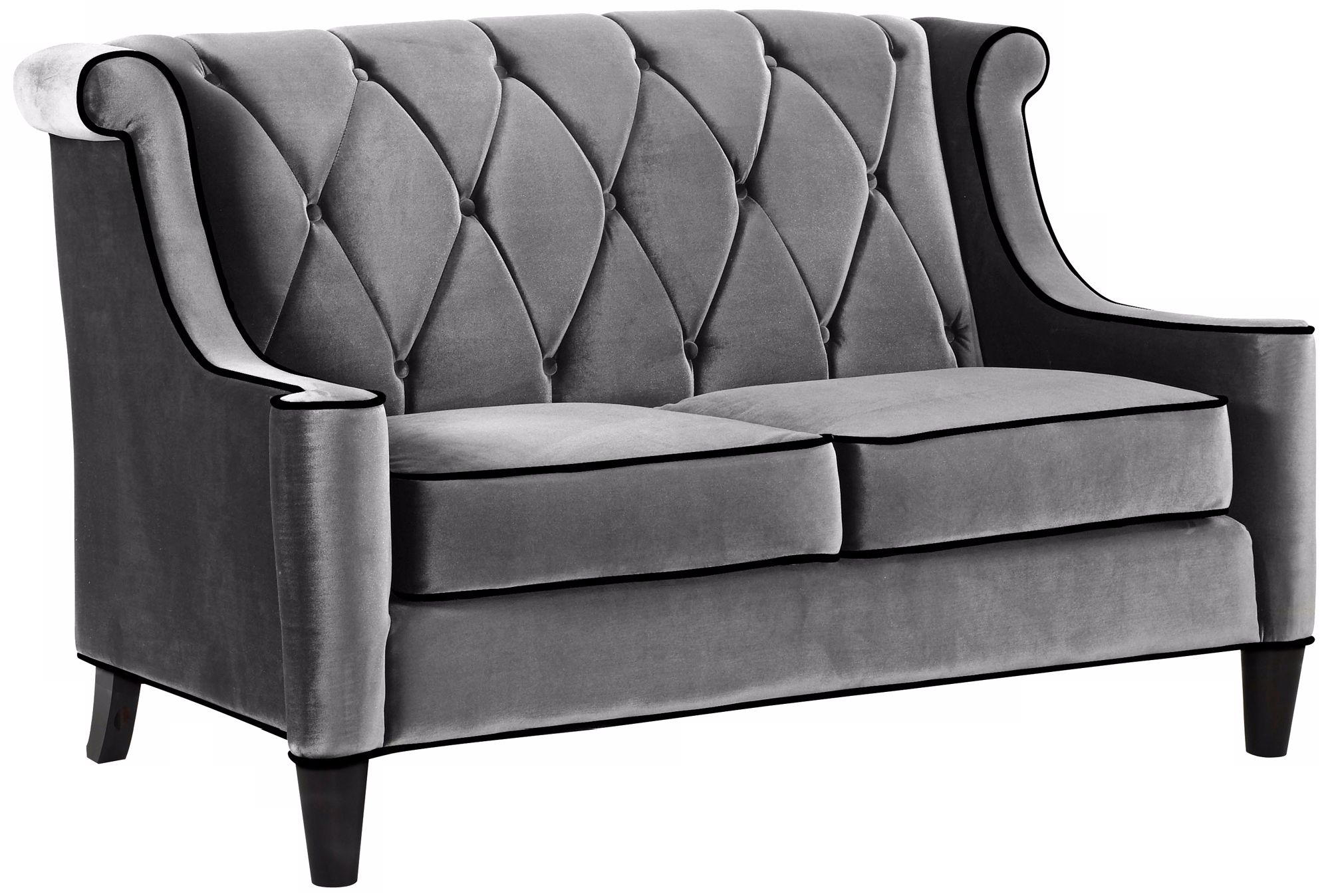 Barrister Gray Velvet Love Seat