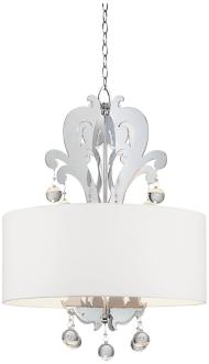 4 Light Chrome and White Pendant Light T4289