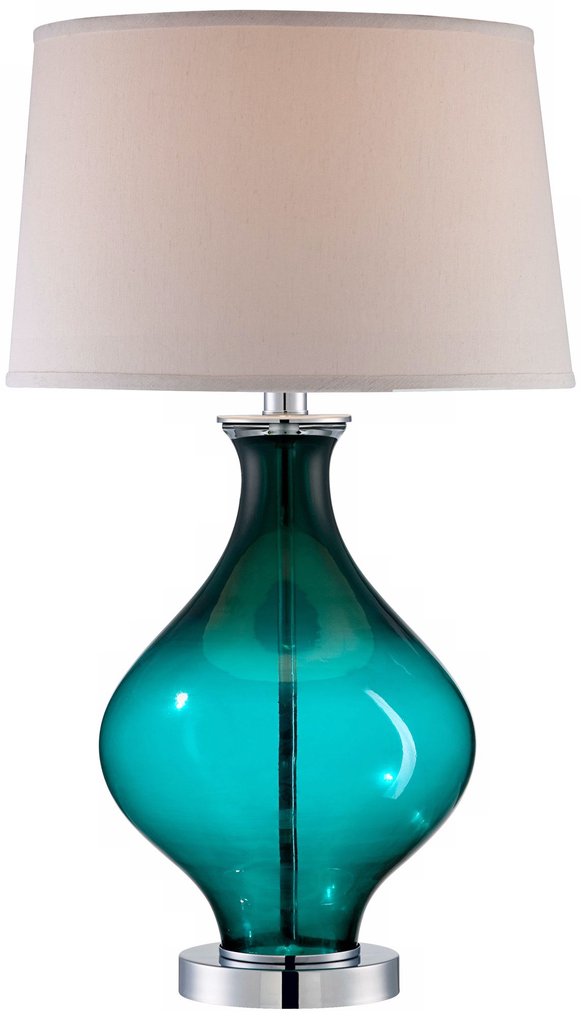 Teal Blue Glass Decanter Table Lamp