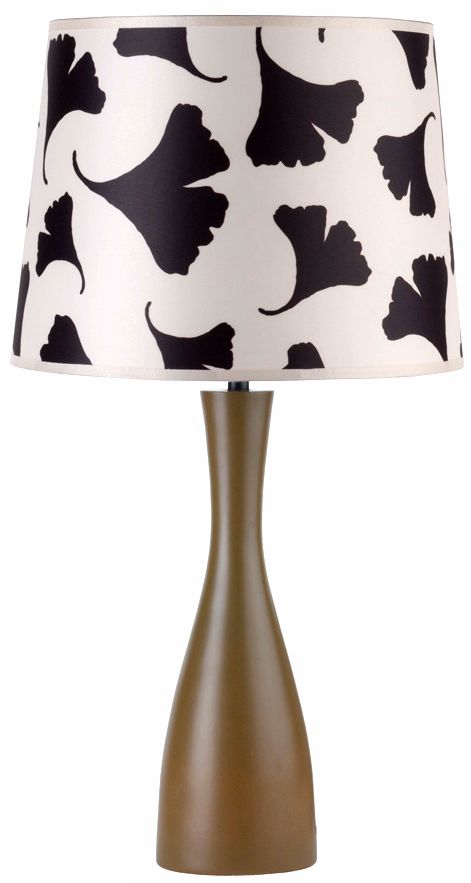 Lights Up! Black Ginko Shade Olive Oscar Table Lamp