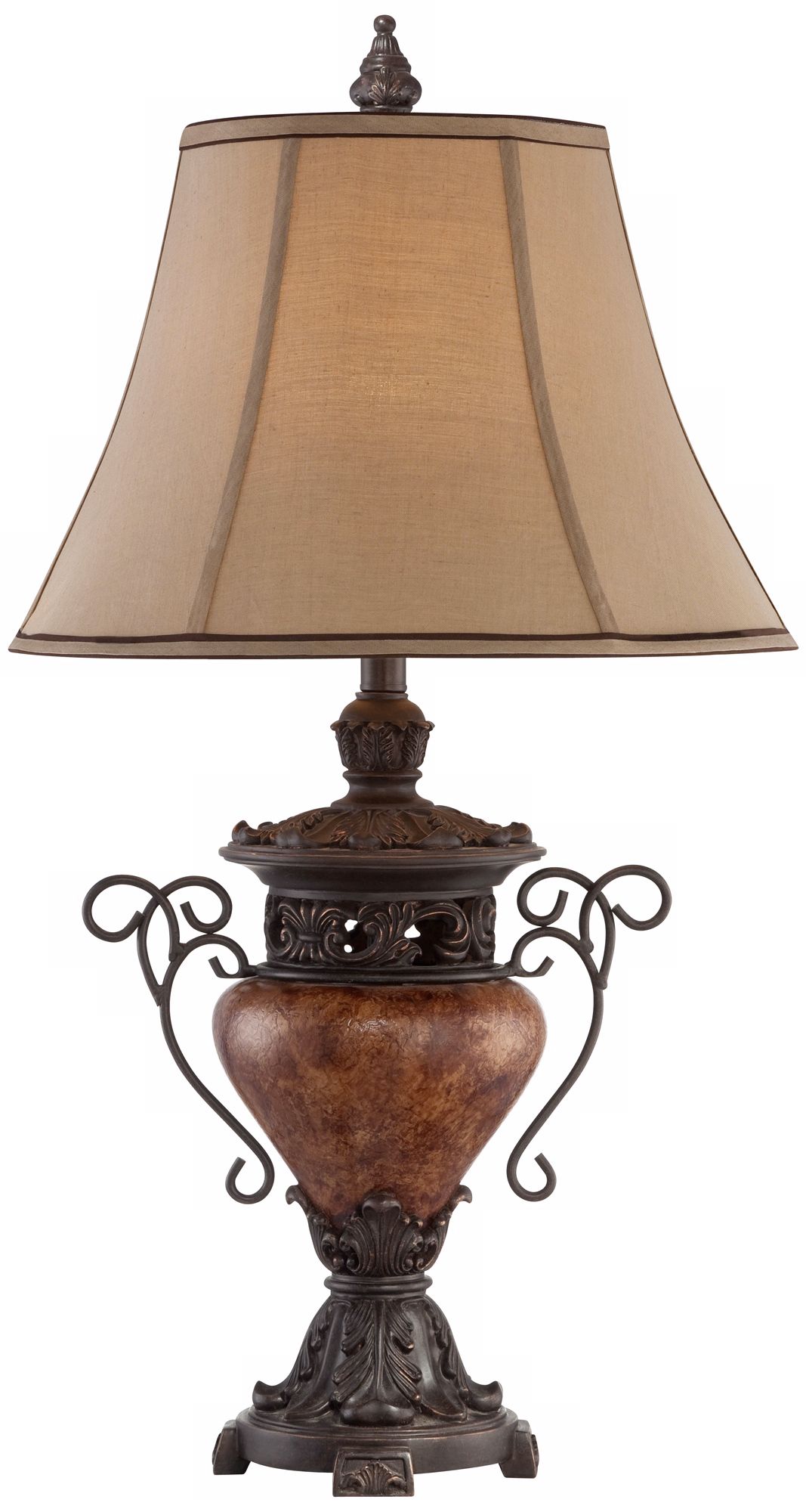 Large Bronze Crackle Urn Table Lamp