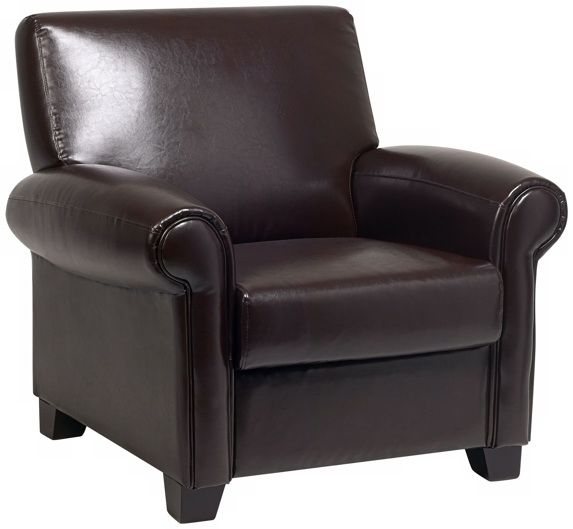 Liam Dark Brown Bonded Leather Arm Chair