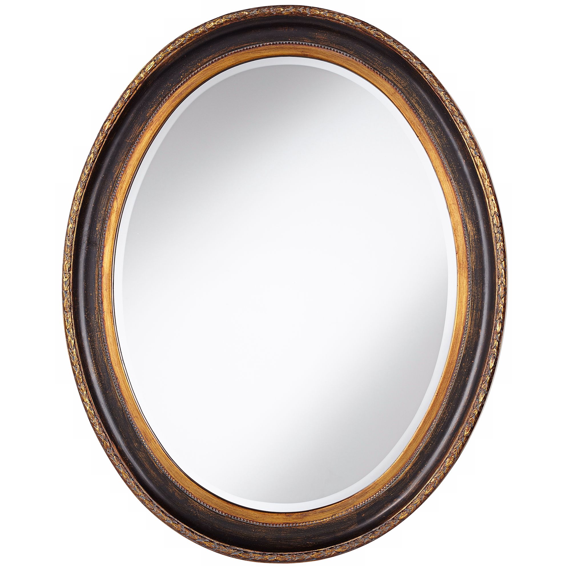 Brown Bronze and Gold 35" High Wall Mirror