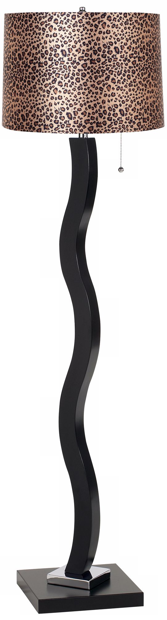 Leopard Print Wave Stick Floor Lamp