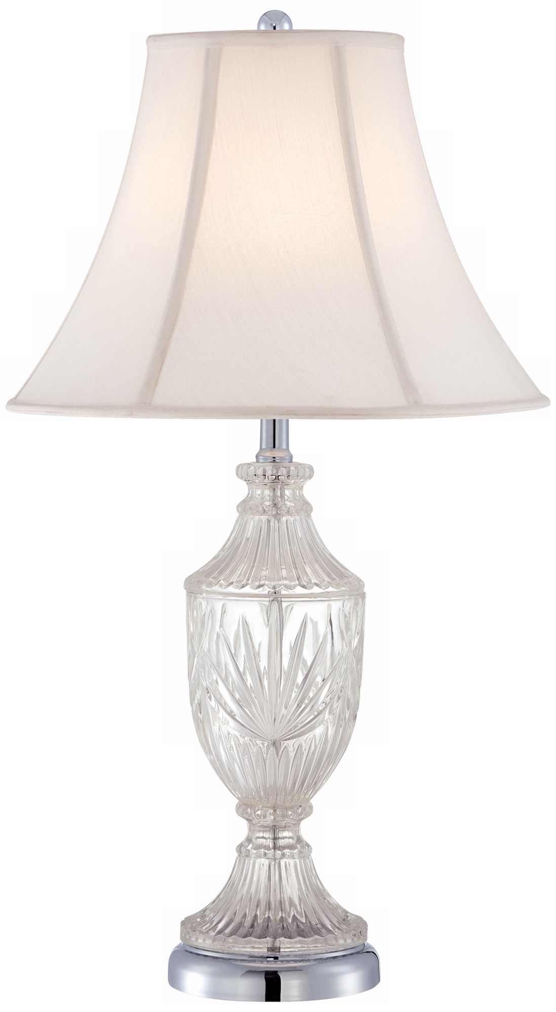 Cut Glass Urn With Chrome Accents Table Lamp