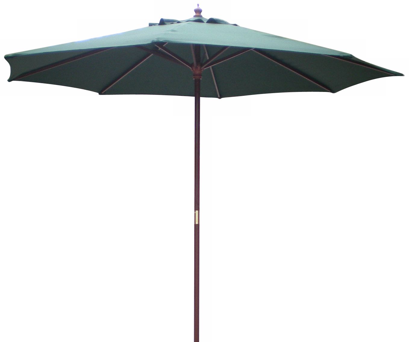 9' High Hunter Green Market Umbrella with Wooden Pole