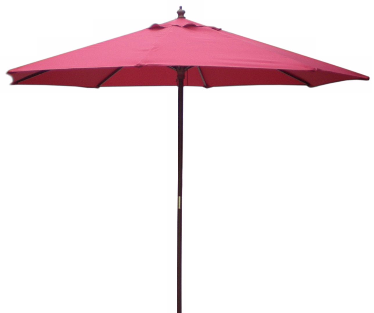 9' High Autumn Red Market Umbrella with Wooden Pole