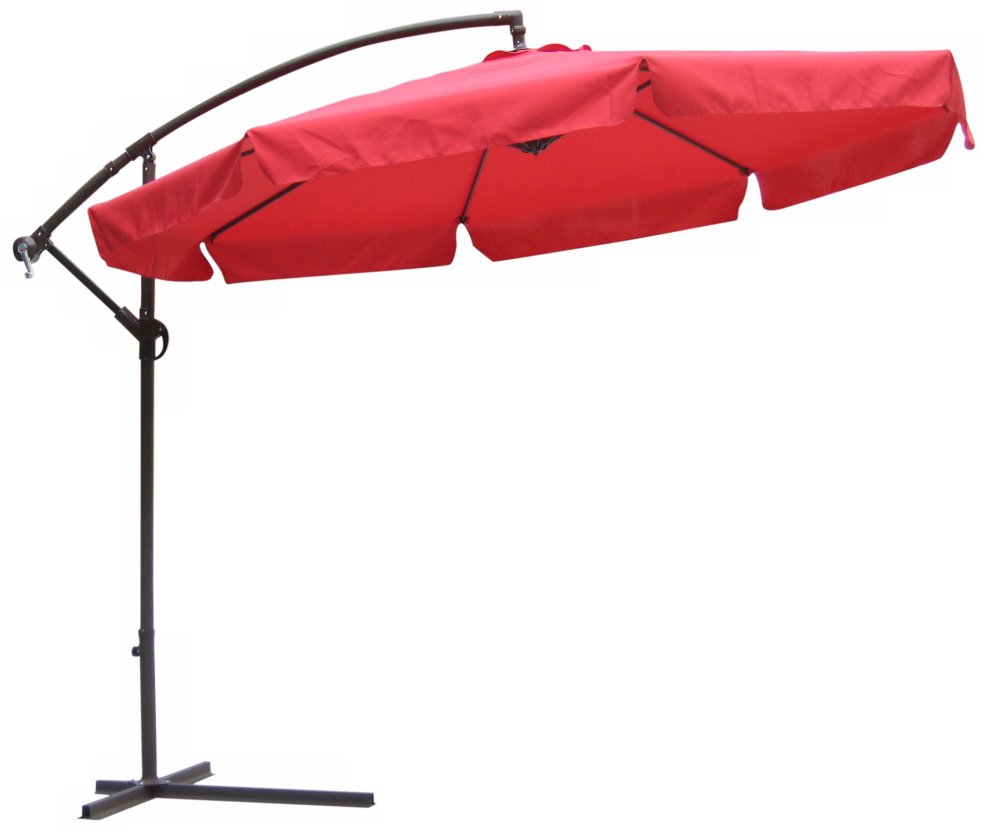 Autumn Red and Brown Steel Offset Market Table Umbrella