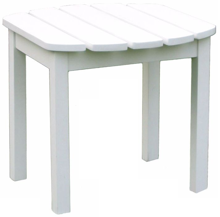 White Finish Wood Outdoor Accent Table