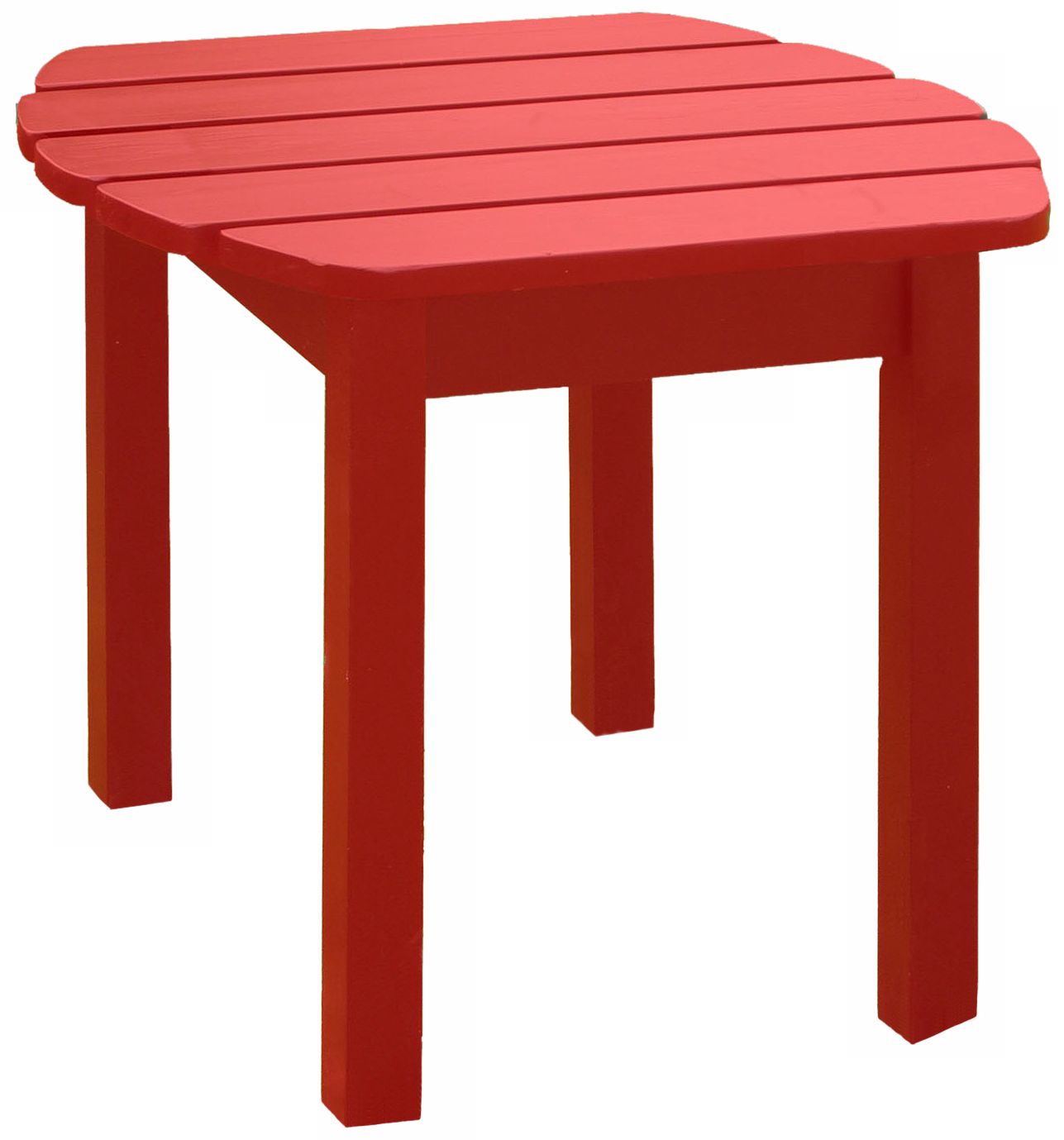 Red Finish Solid Wood Accent Table