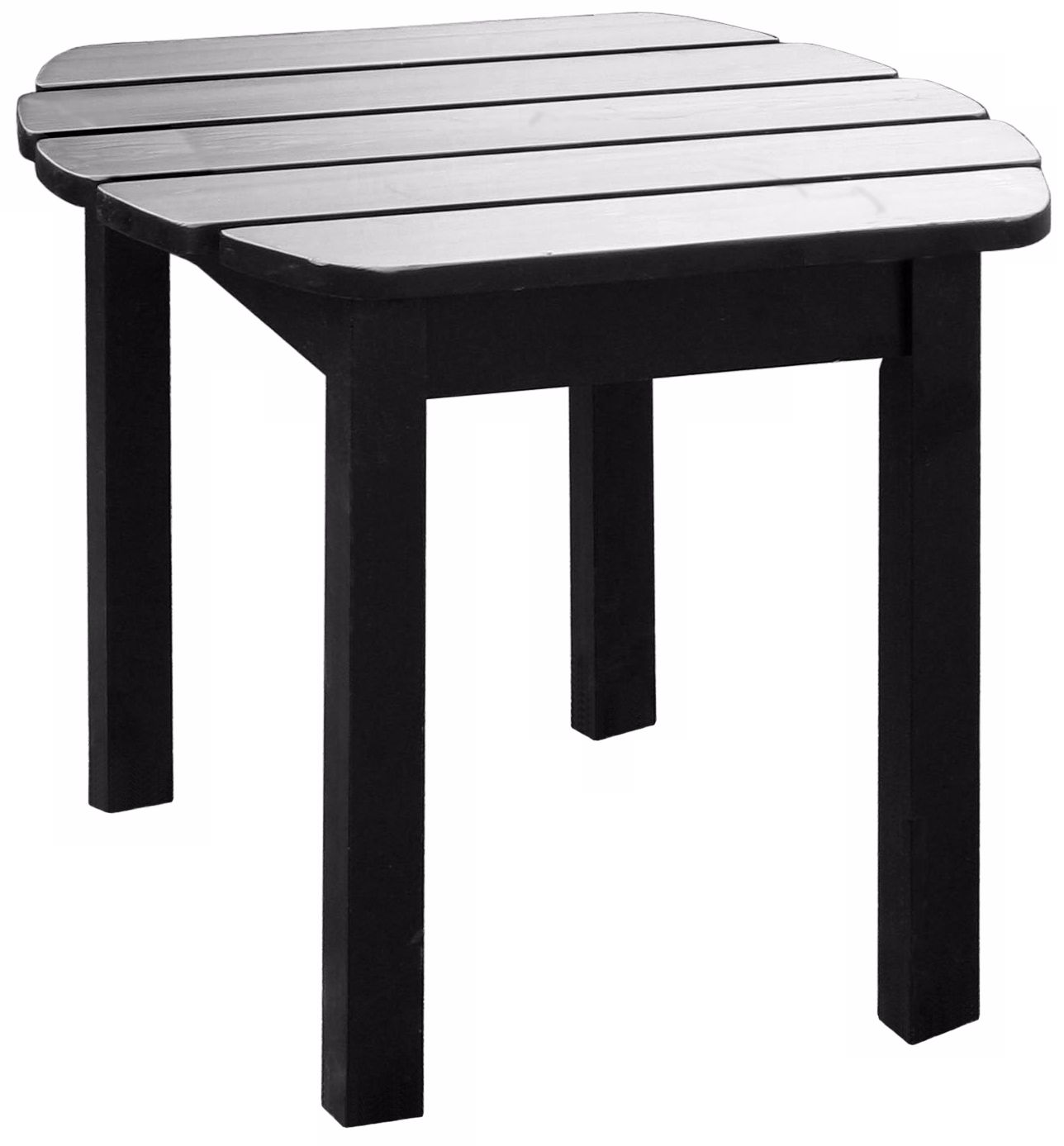 Black Finish Solid Wood Accent Table