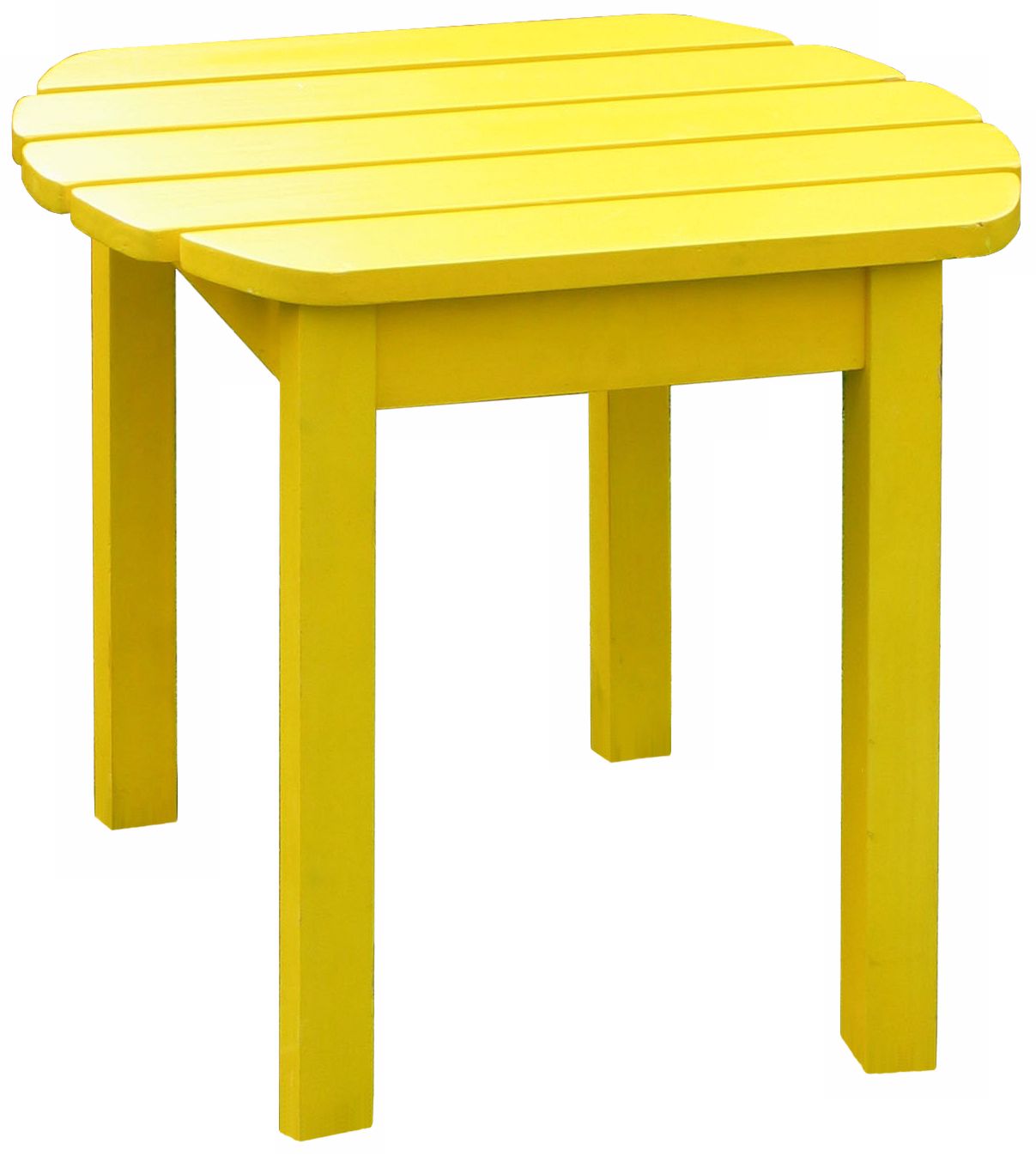 Yellow Finish Solid Wood Accent Table