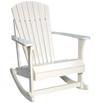 Adirondack White Finish Solid Wood Porch Rocker Chair T4761