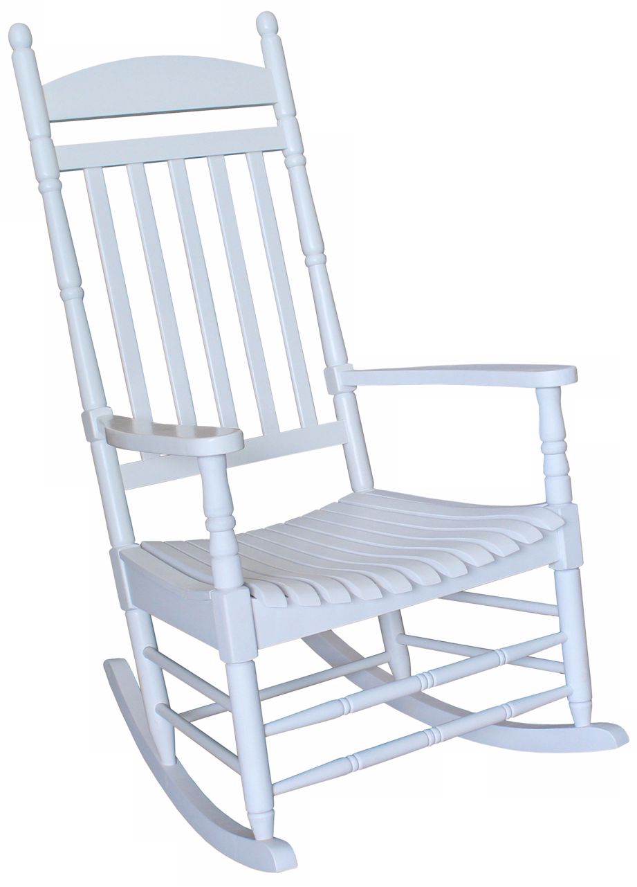 White Finish Solid Wood Rocker Chair