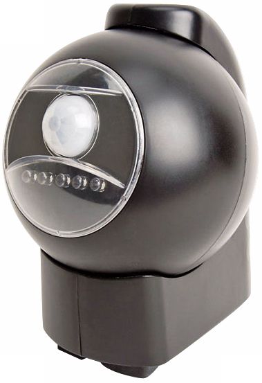 Black Battery Powered Motion Activated Outdoor LED Light - #T4808 | www