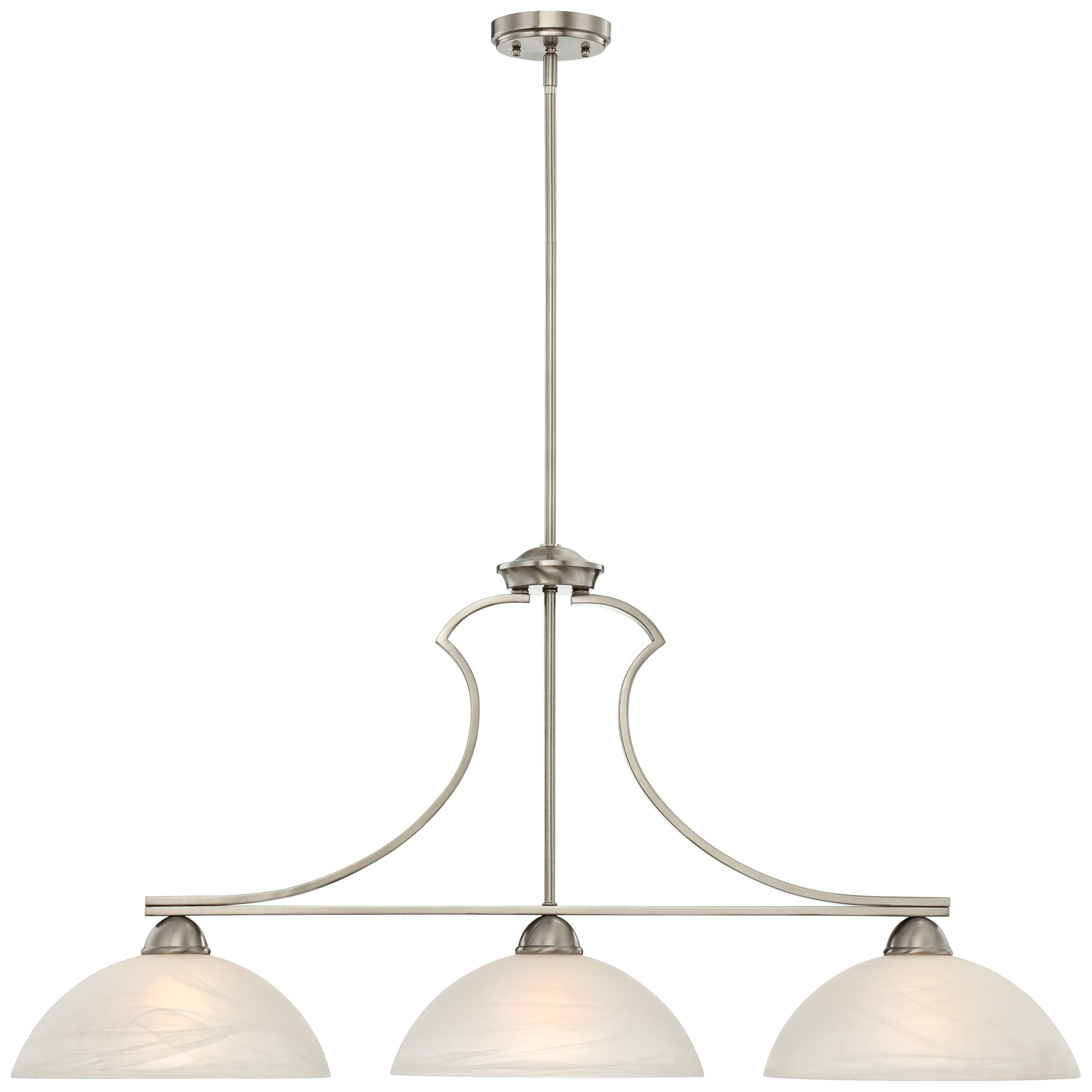 Milbury Collection Satin Nickel 3-Light Island Chandelier