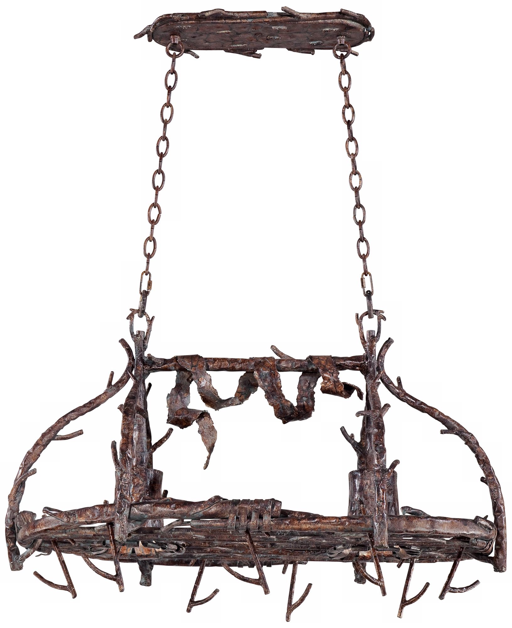 Branches 37" Wide 2-Light  Pot Rack Chandelier