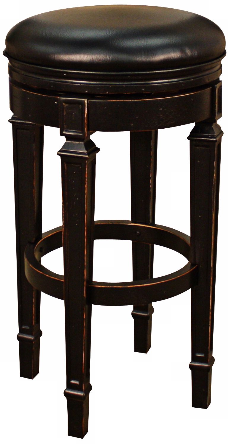 American Heritage Oxford Black 30" High Swivel Bar Stool
