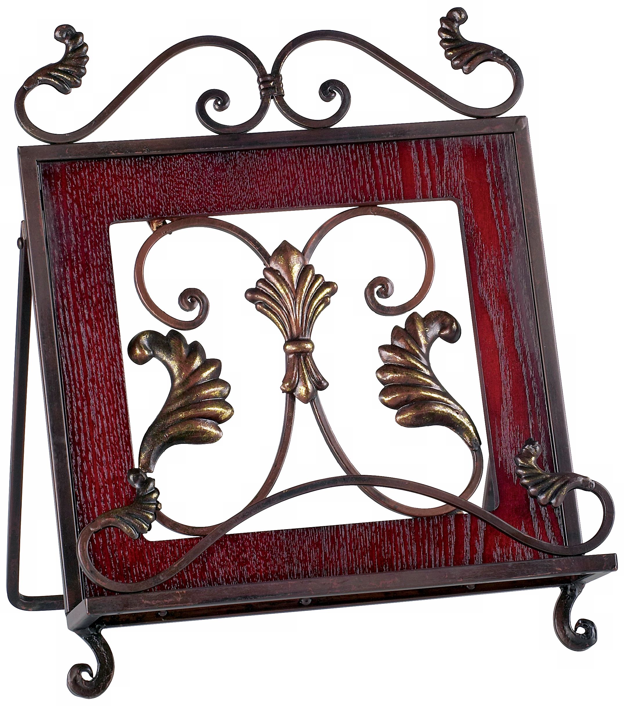 Iron Leaf Scroll Kitchen Cookbook Stand