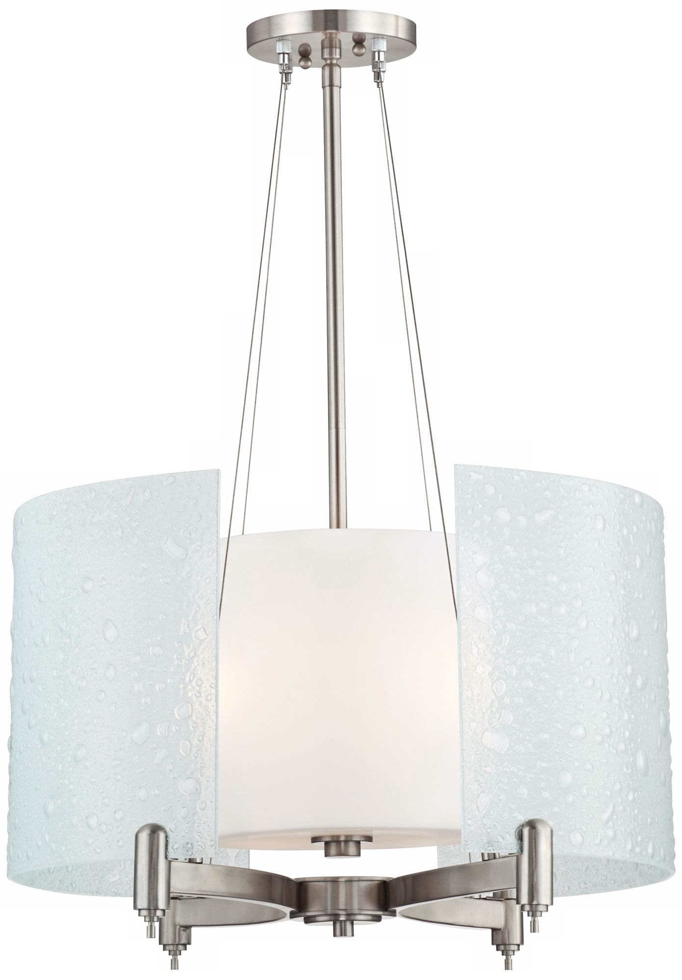 3 Light Brushed Nickel Cosmo 23 1/2" Wide Pendant Light