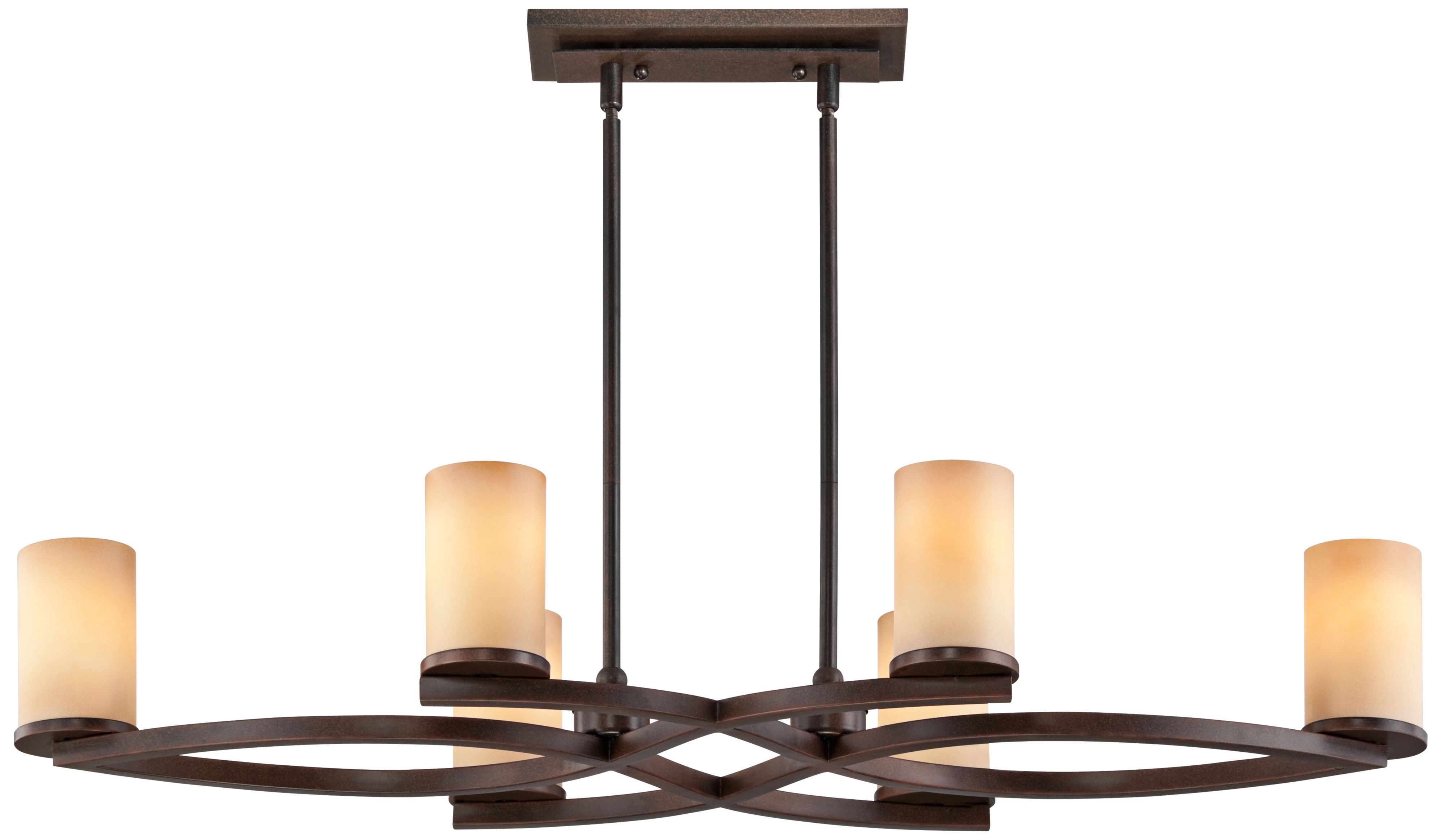 Mediterranean Bronze 6-Light Island Chandelier