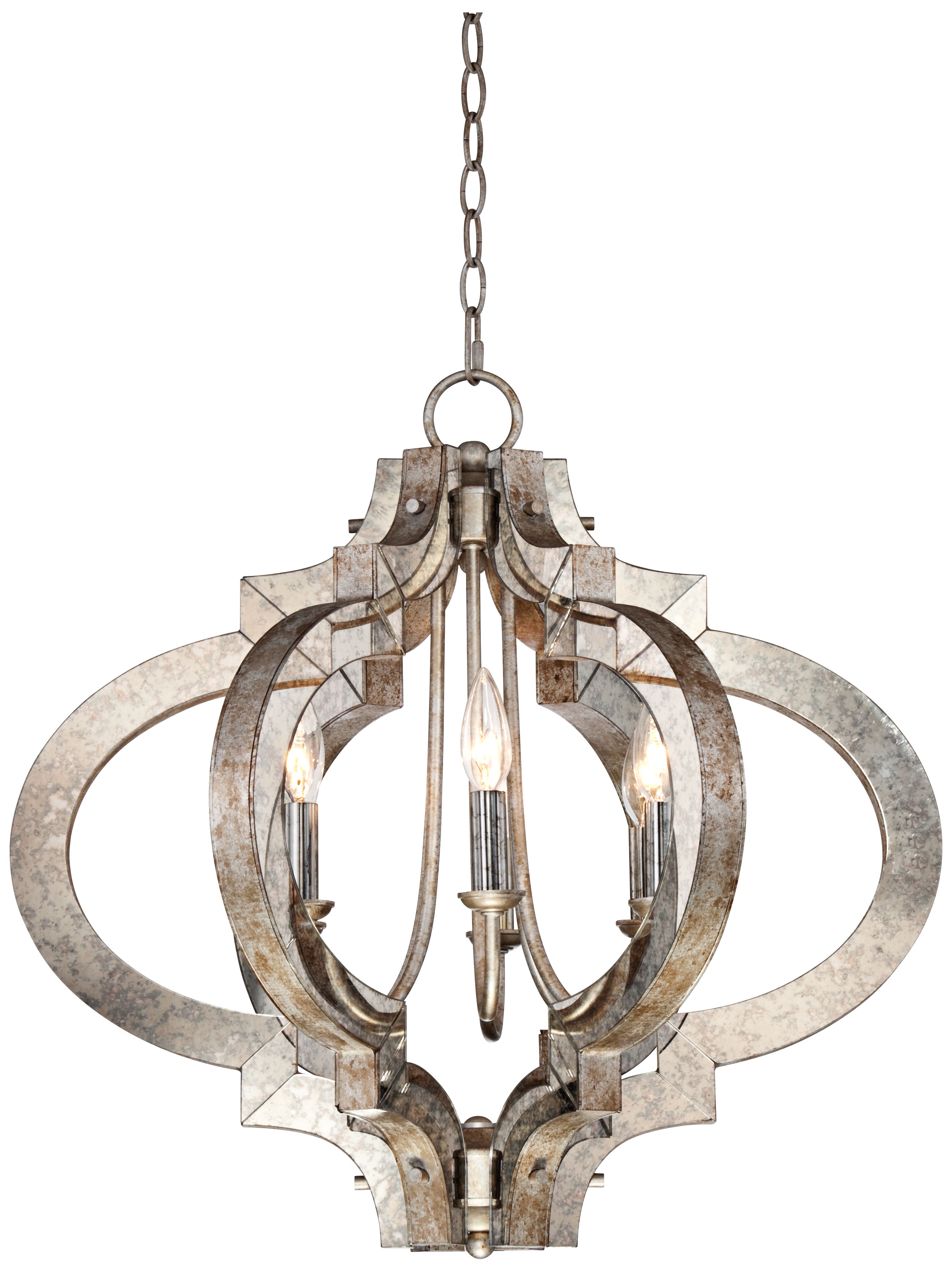 Possini Ornament Aged Silver 6-Light Chandelier
