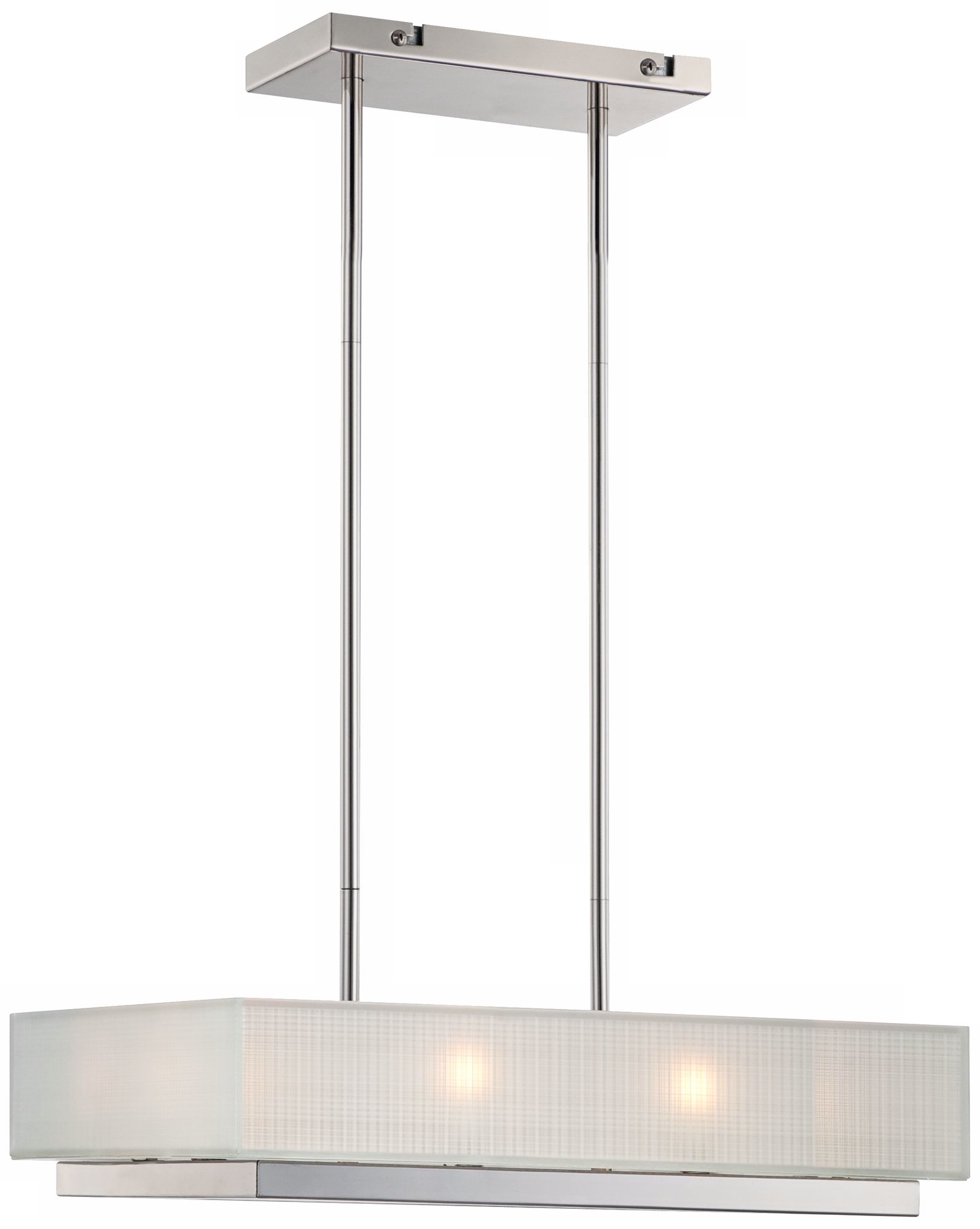 8-Light Polished Nickel 16 1/2" Square Pendant