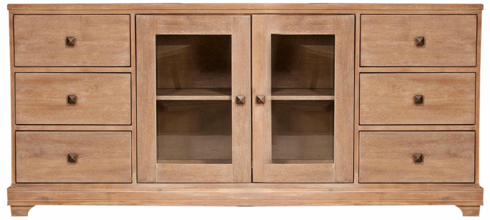 Hudson Stone Wash Finish 71" Wide Media Cabinet