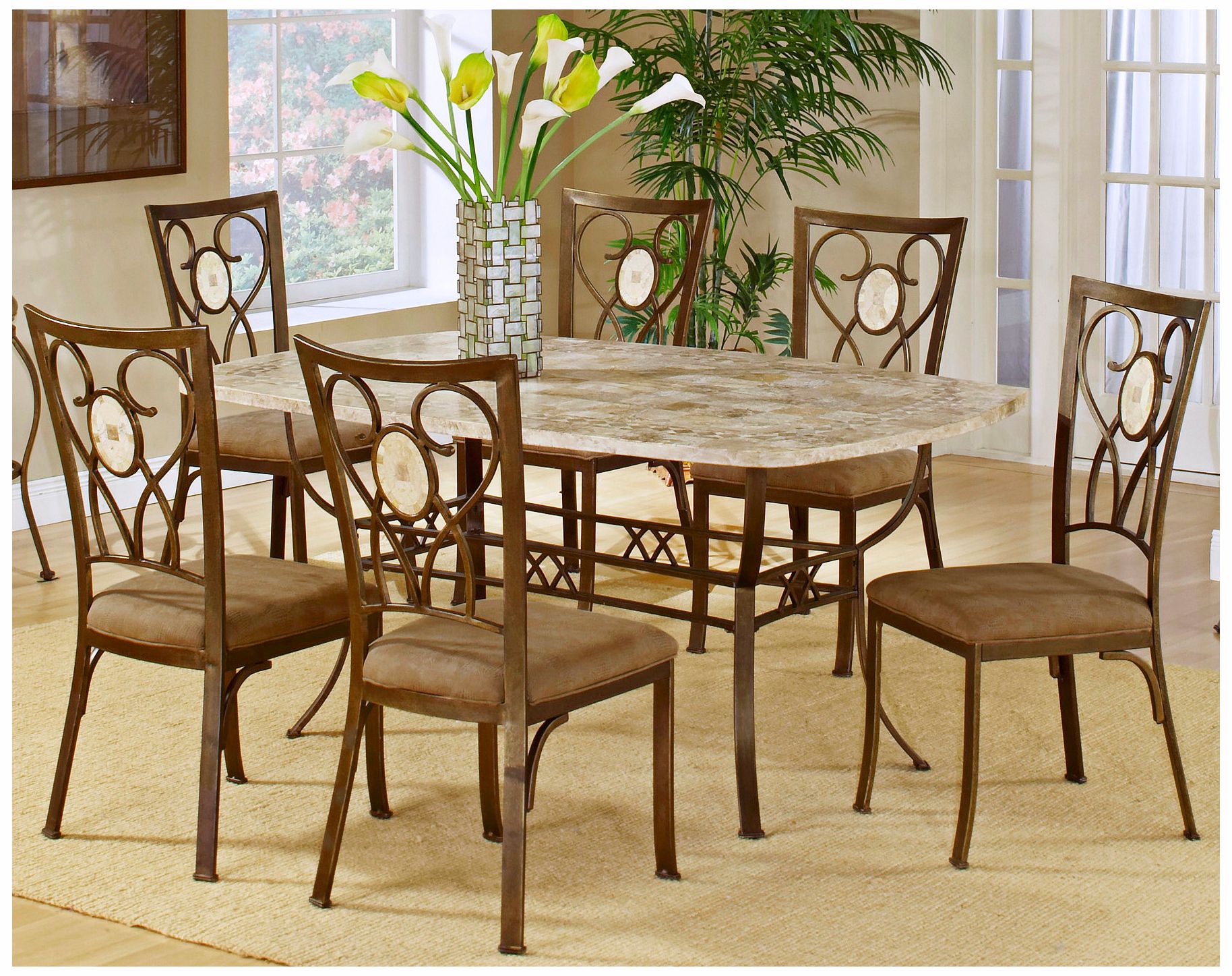 Hillsdale Brookside Scrolling 7 Piece Dining Set
