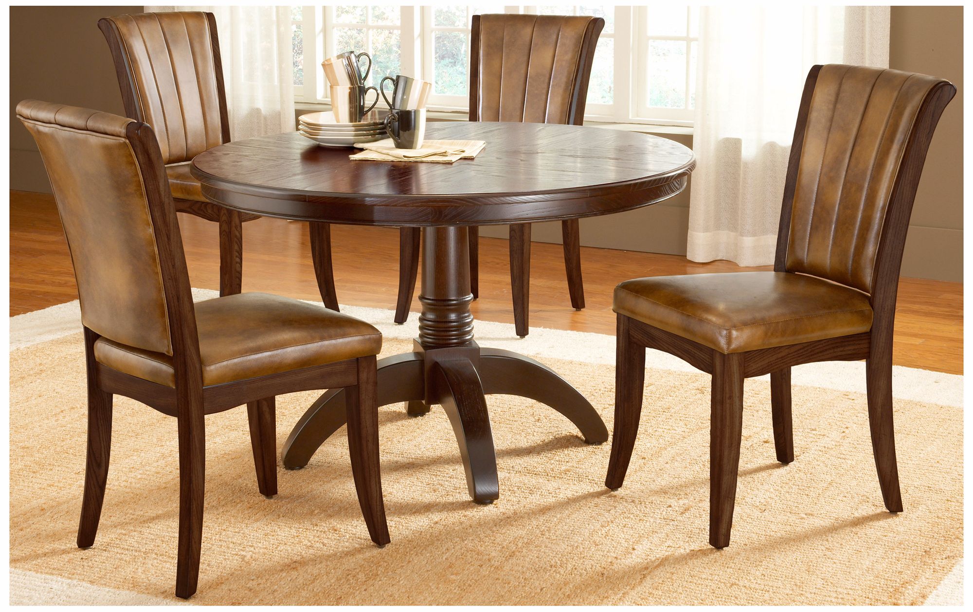 Hillsdale Grand Bay Round Cherry 5 Piece Dining Set