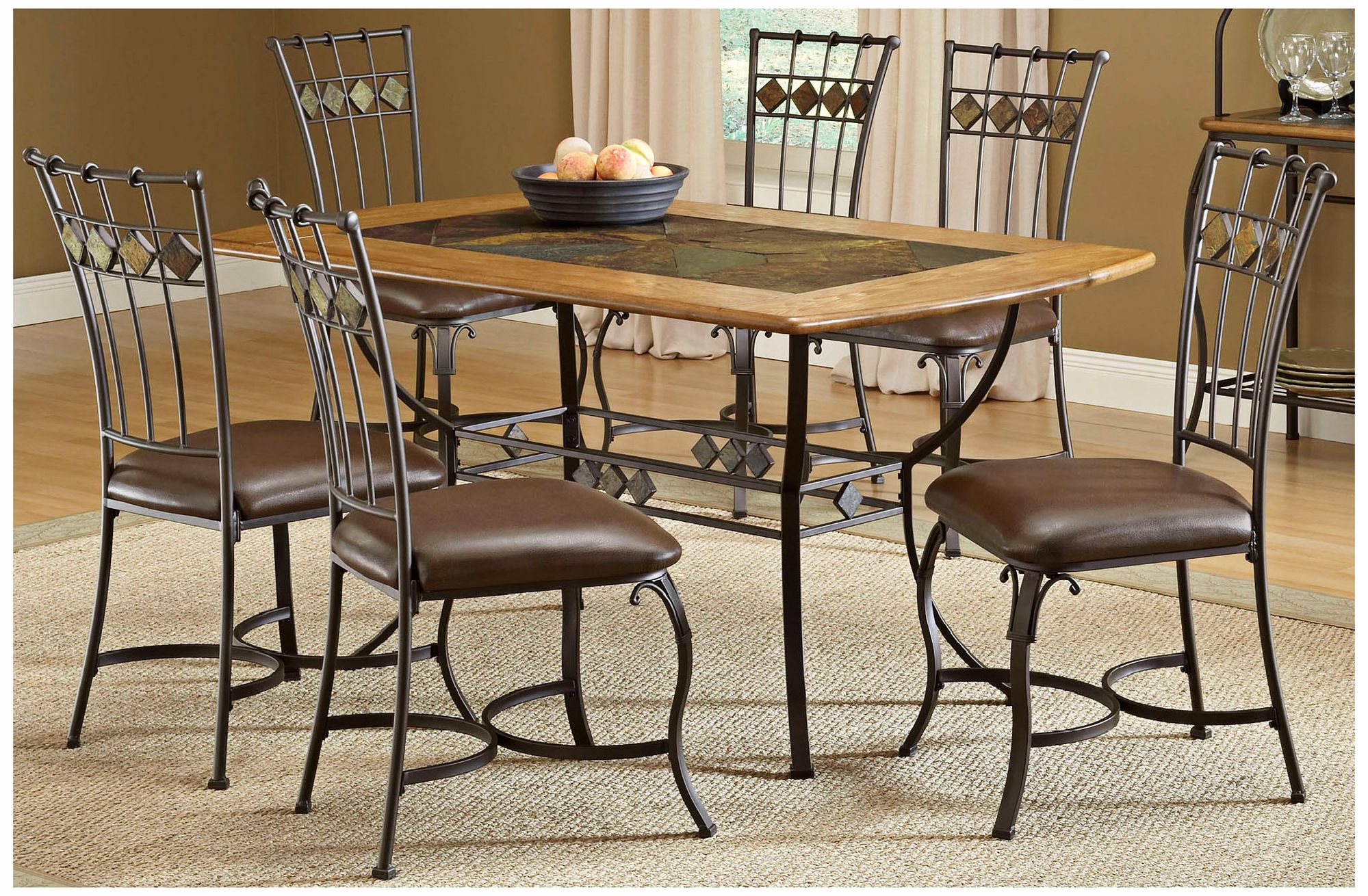 Hillsdale Lakeview Rectangle Slate 7 Piece Dining Set