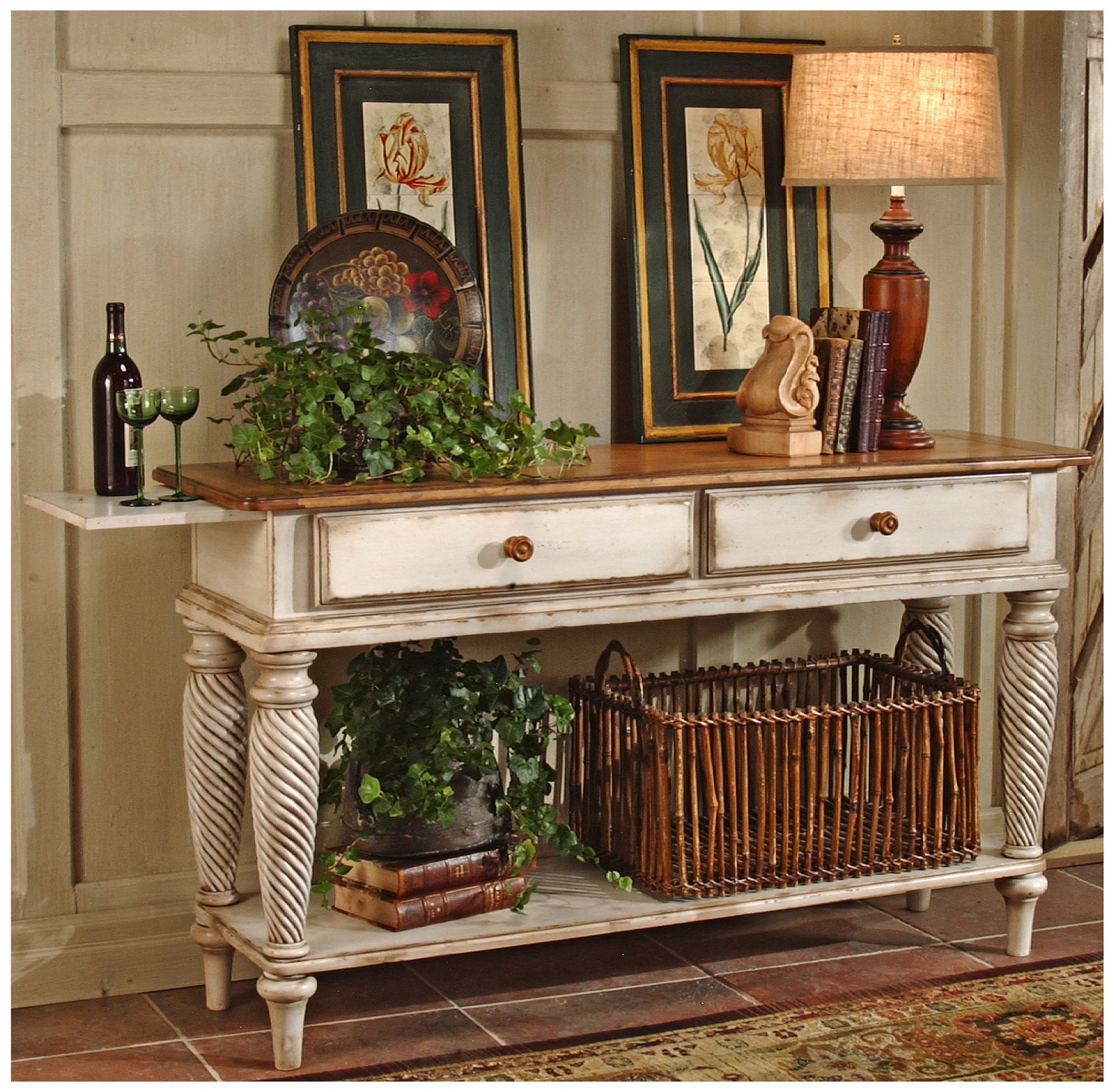 Hillsdale Wilshire White Finish Legs Sideboard Table