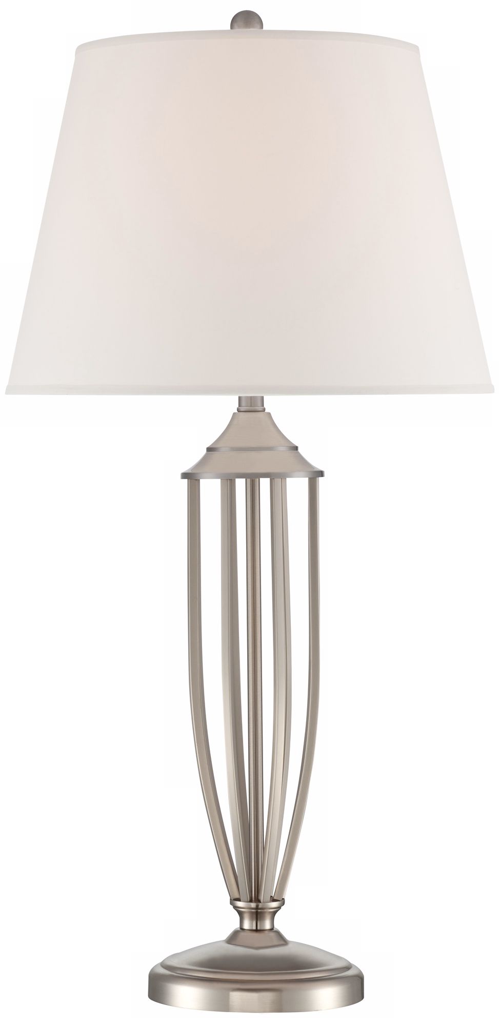Brushed Steel Open Caged Urn Table Lamp