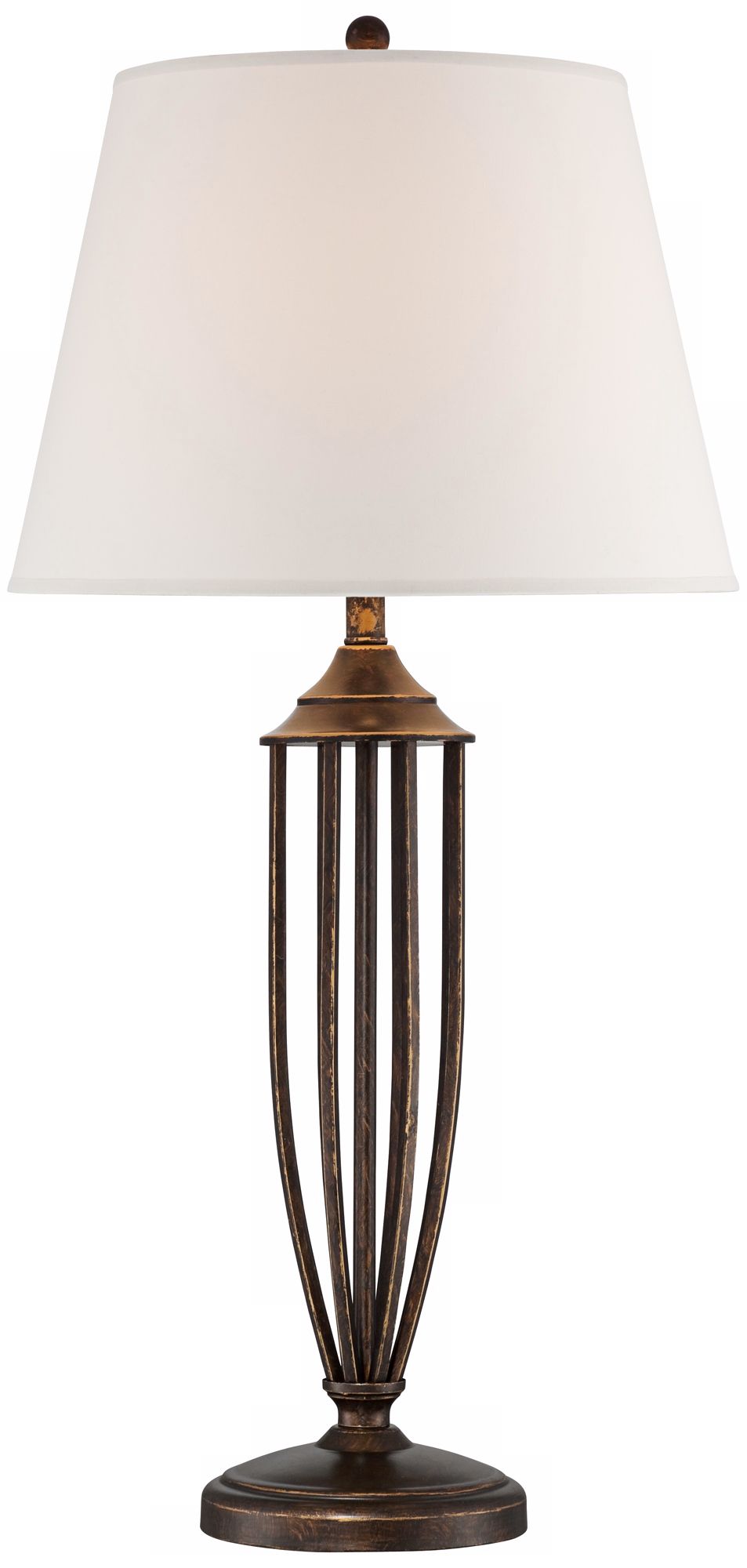 Bronze Open Caged Urn Table Lamp