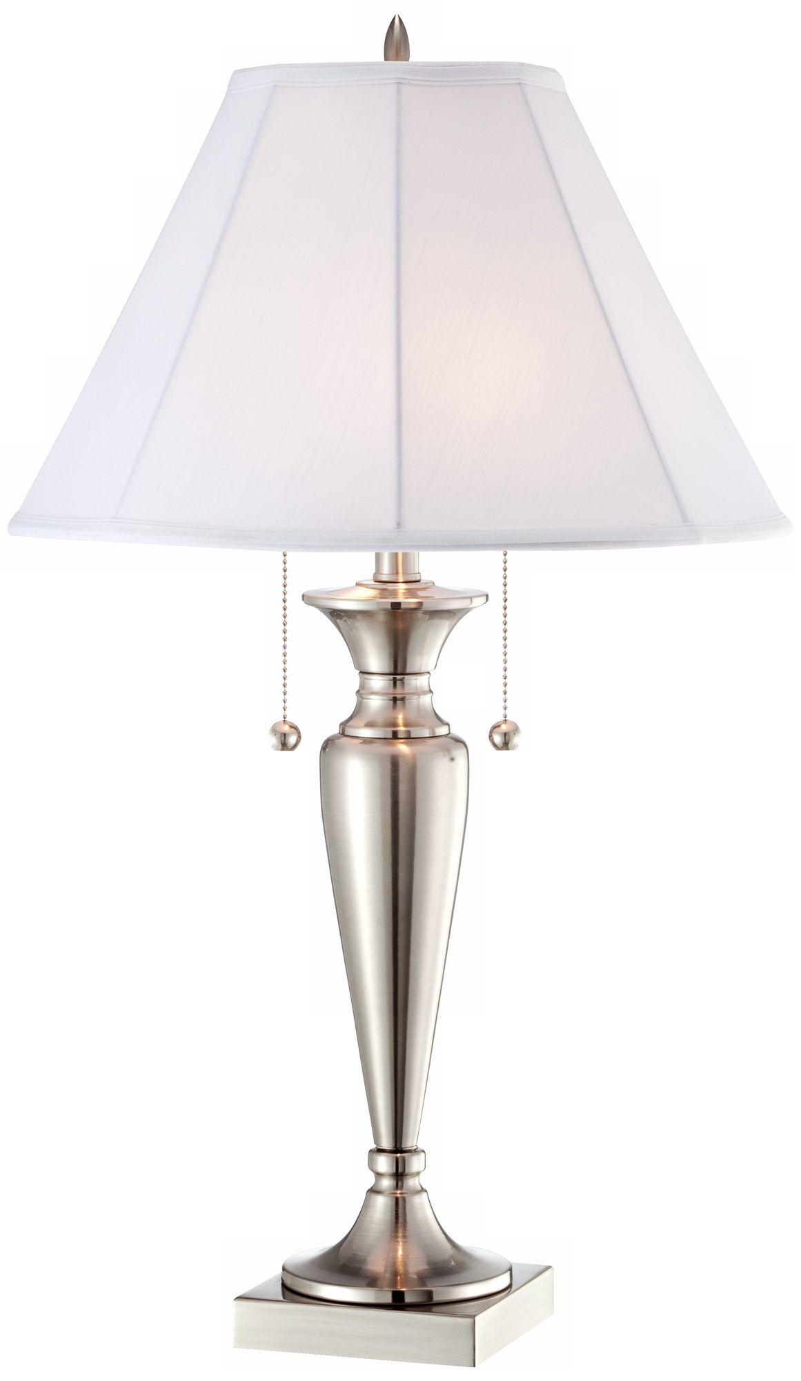 Modern Brushed Steel 2-Light Table Lamp