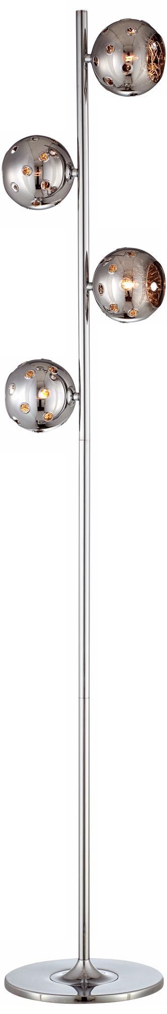 Possini Euro Design 4-Light Chrome and Glass Floor Lamp