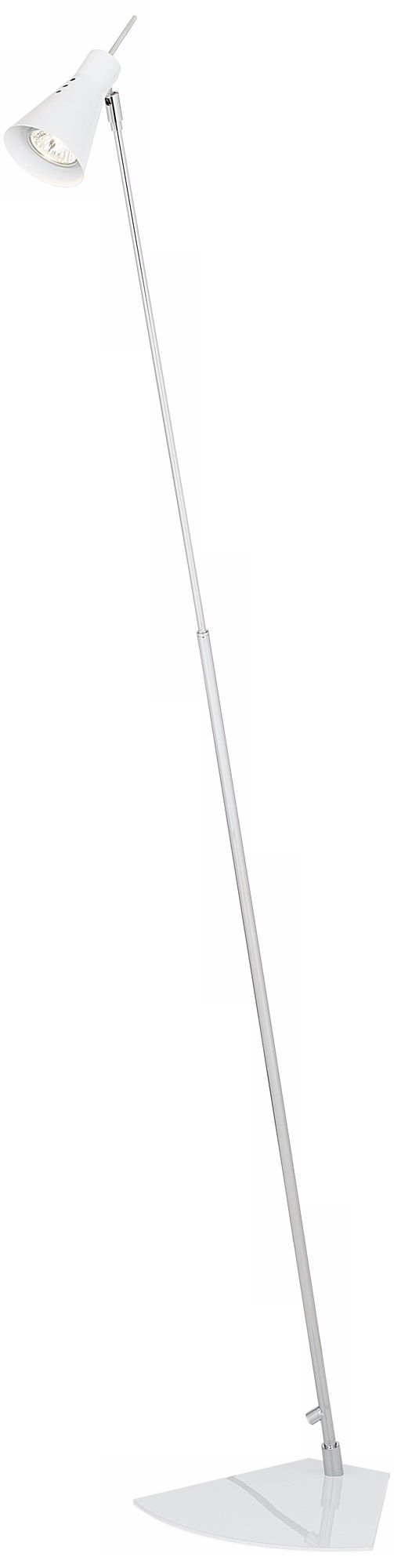 White Finish Paddle Foot Halogen Floor Lamp