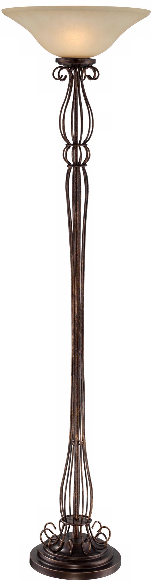 Copper Bronze French Wire Torchiere Floor Lamp