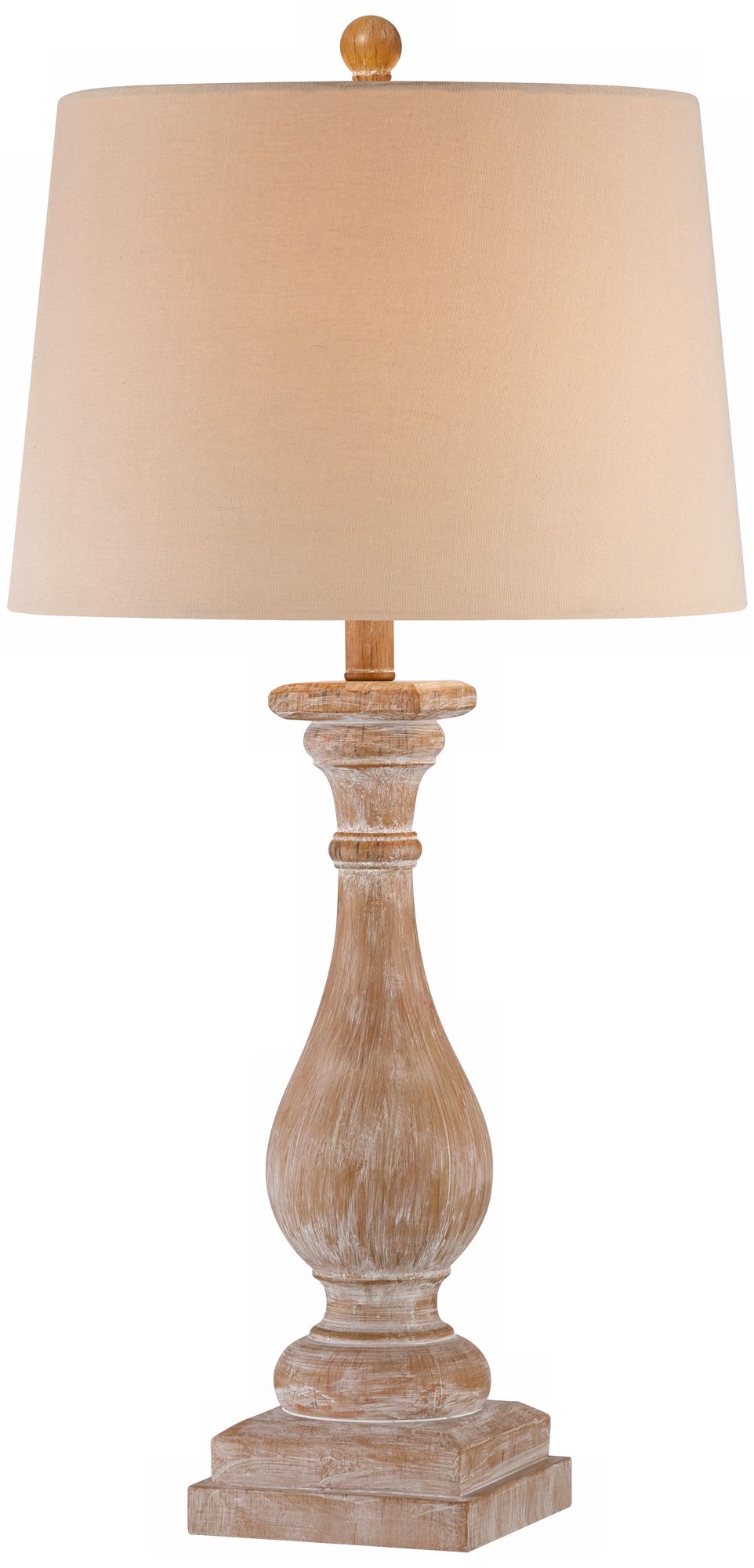 Worn Wood Candlestick Table Lamp