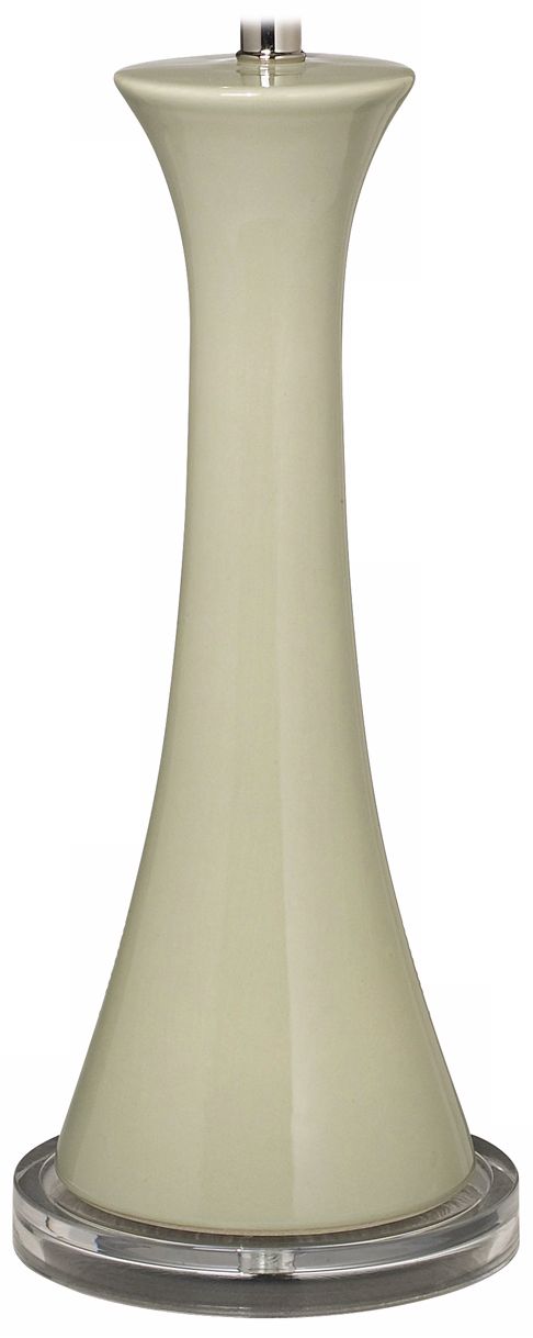 Tapered Heather Green Column Ceramic Table Lamp Base