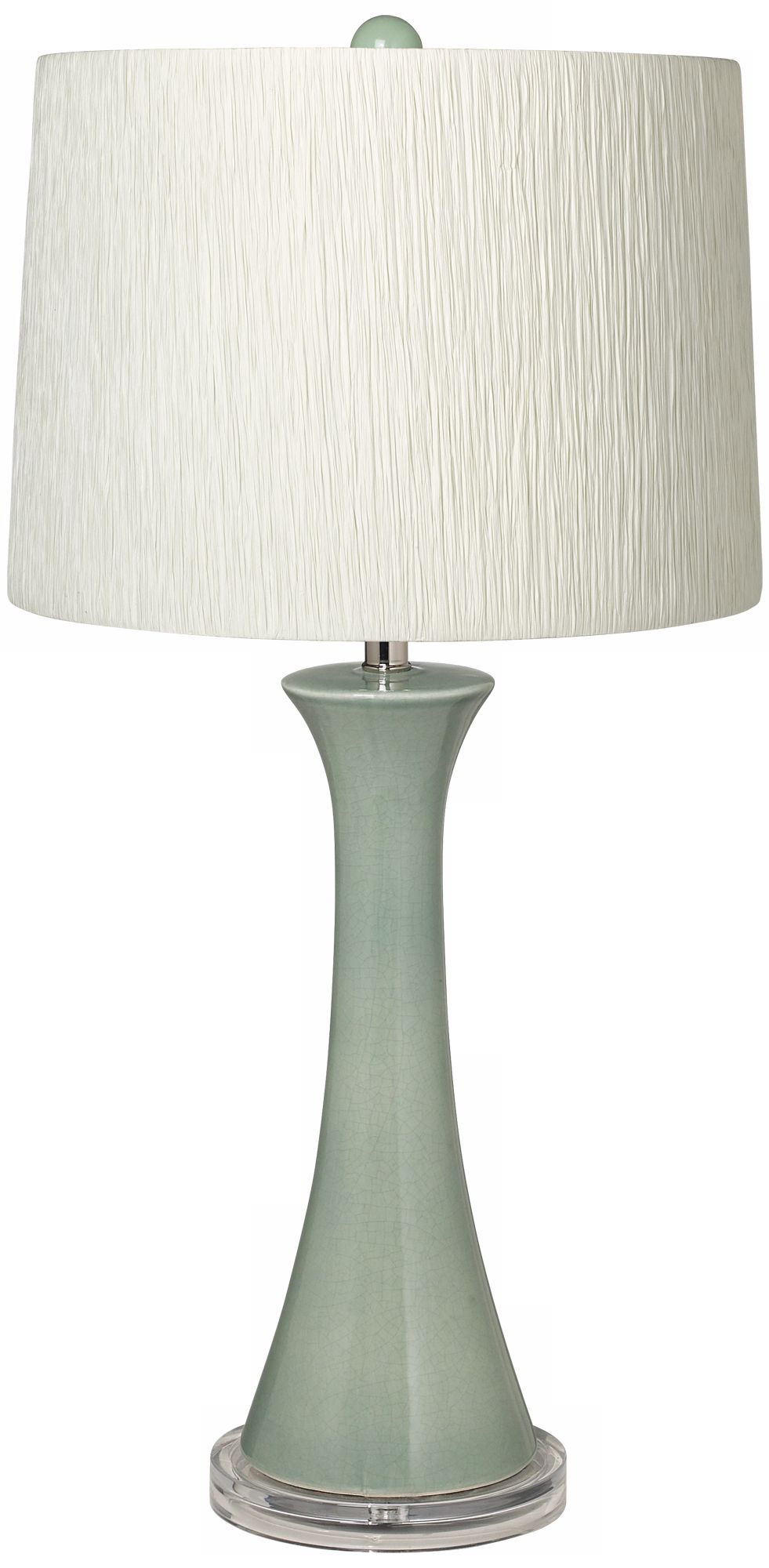 Tapered Seafoam Crackle Column Ceramic Table Lamp Base