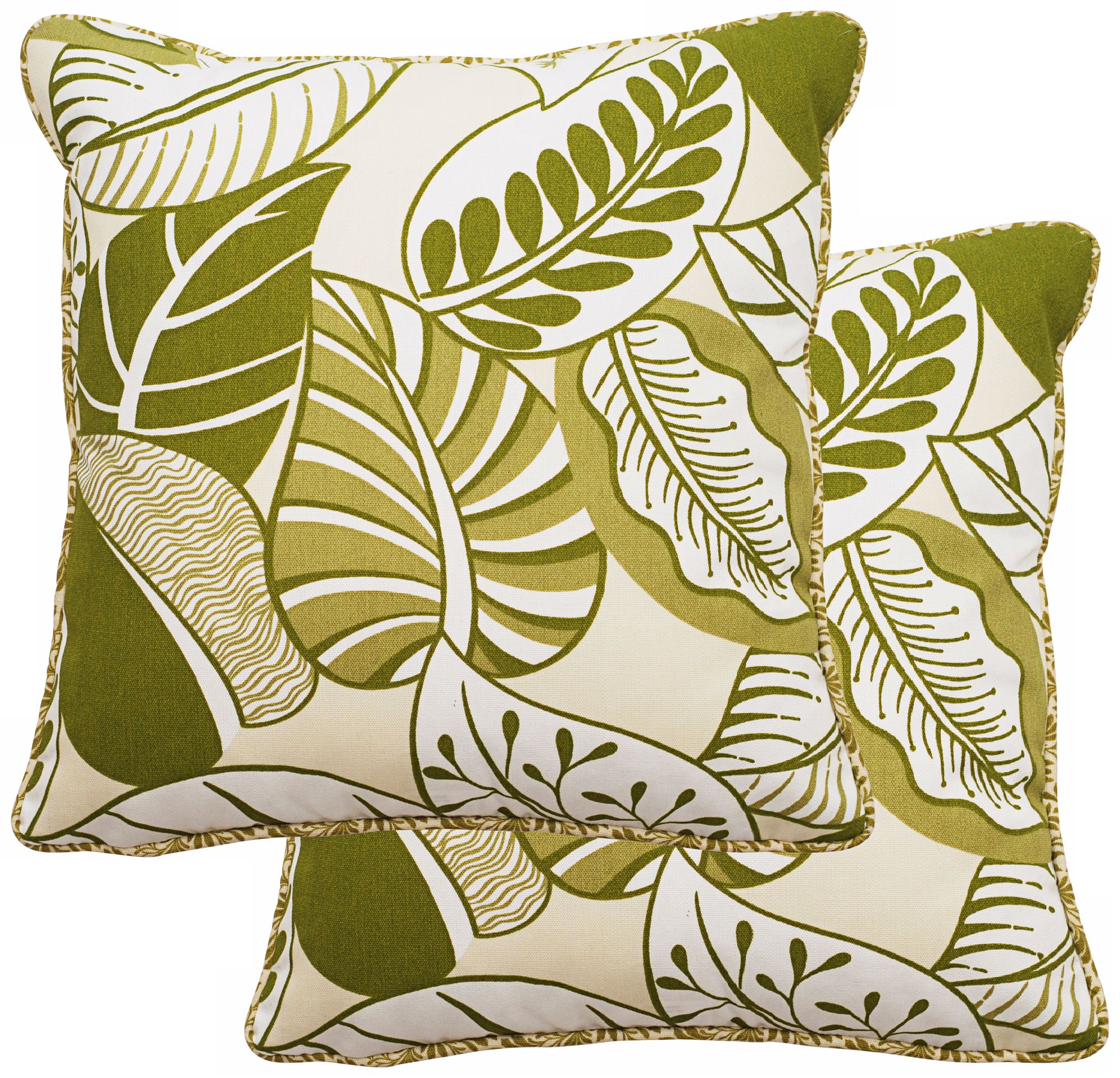 Set of 2 Green Nicole 25" Square Outdoor Pillows