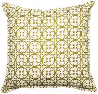 Set of 2 Green Betsy 18 Square Flanged Edge Outdoor Pillows T5937