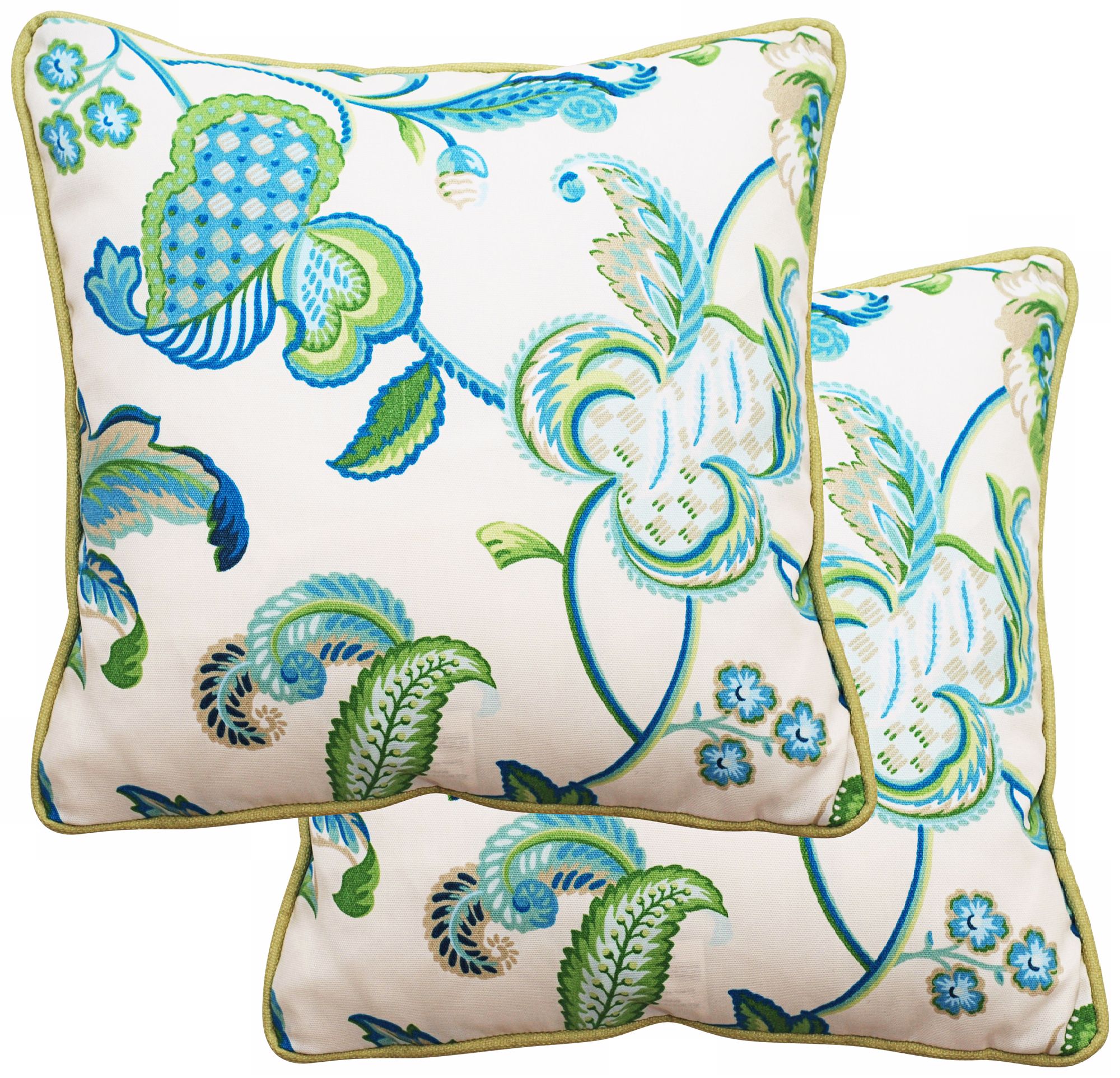 Set of 2 Maxine 25" Square Welt Cording Outdoor Pillows