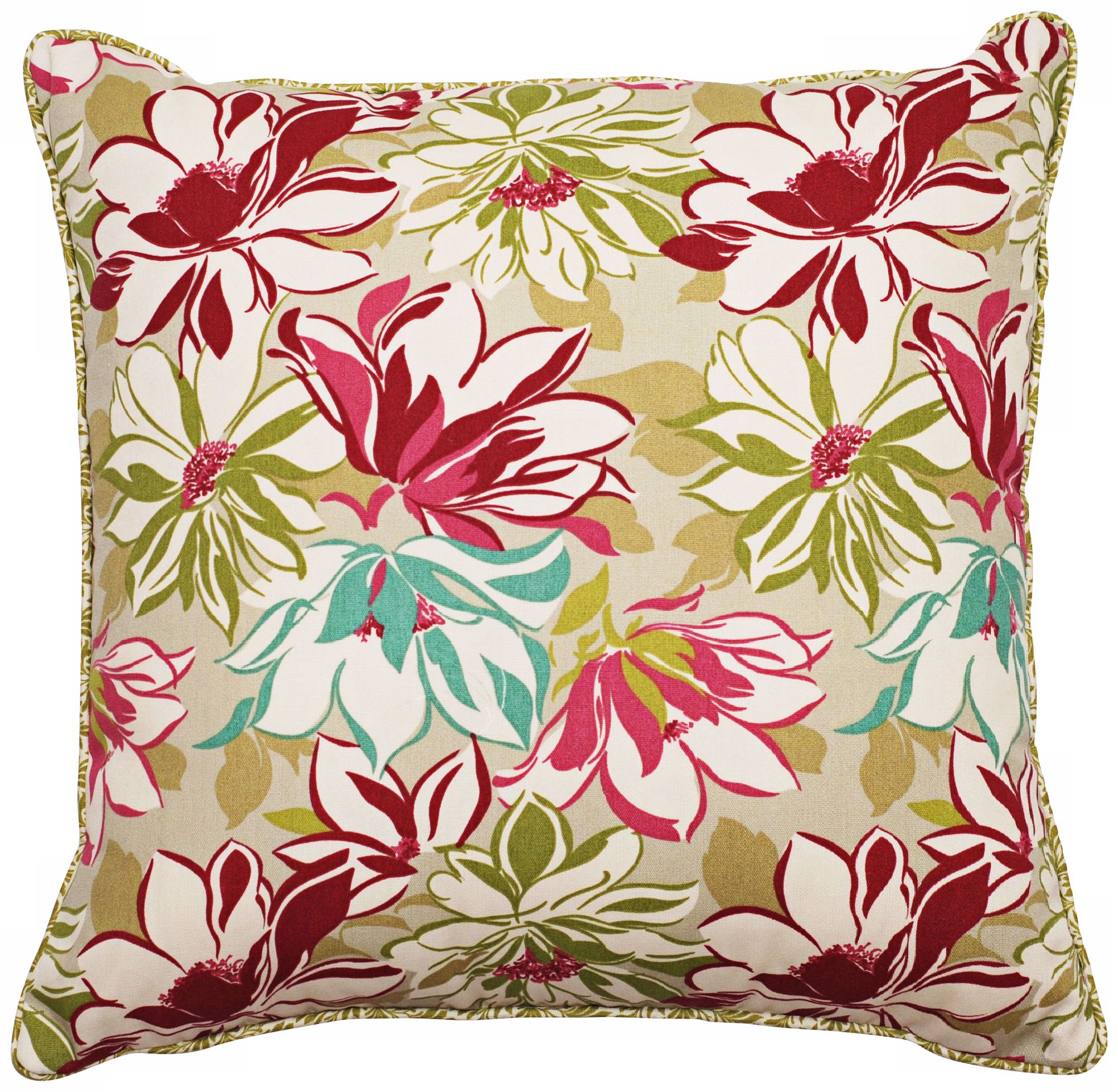 Sarah 18" Square Welt Cording Outdoor Pillow