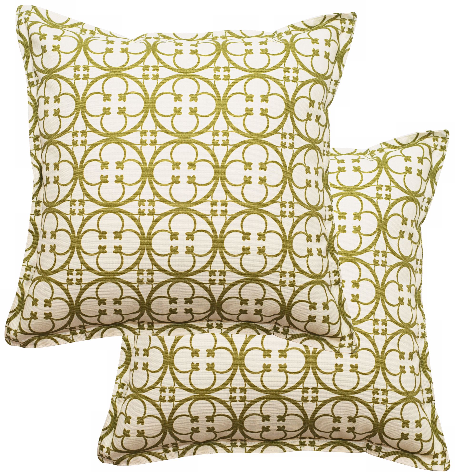 Set of 2 Betsy 25" Square Flanged Edge Outdoor Pillows