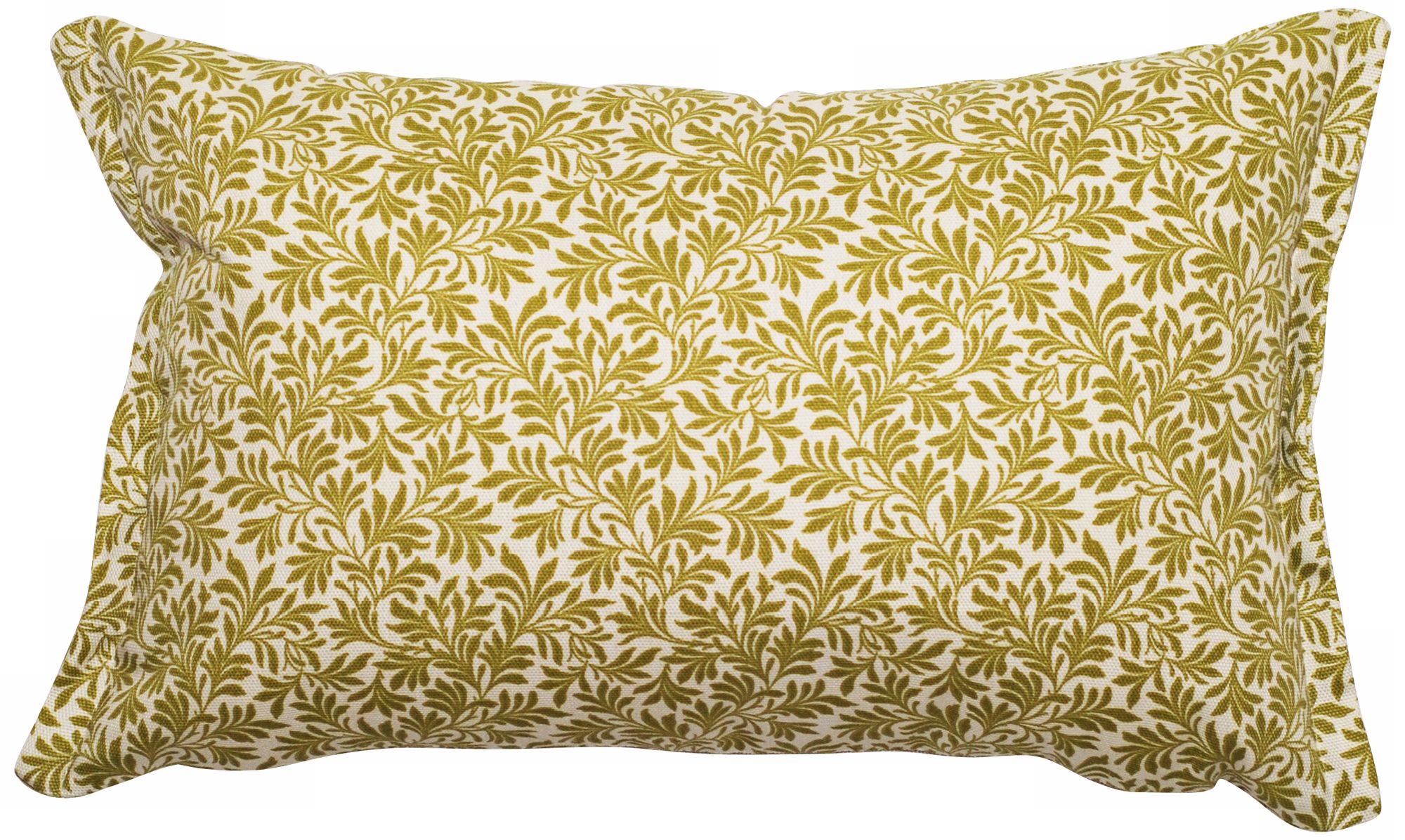 Green Floral Rectangular Flanged Outdoor Pillow