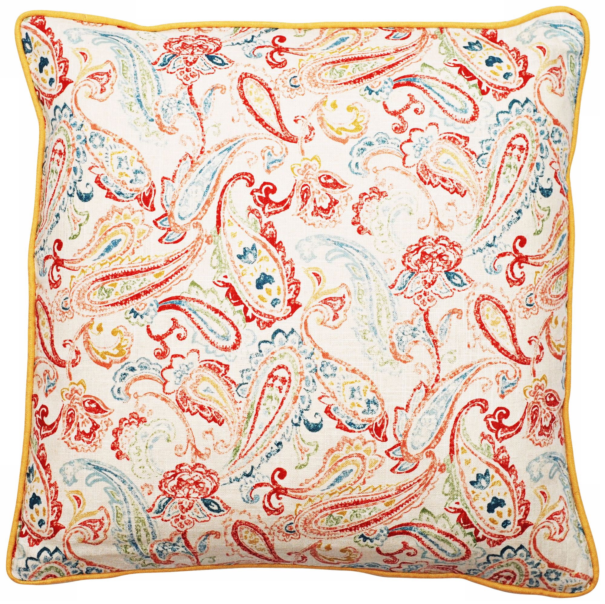 Bali Antique Paisley 18" Square Linen Throw Pillow