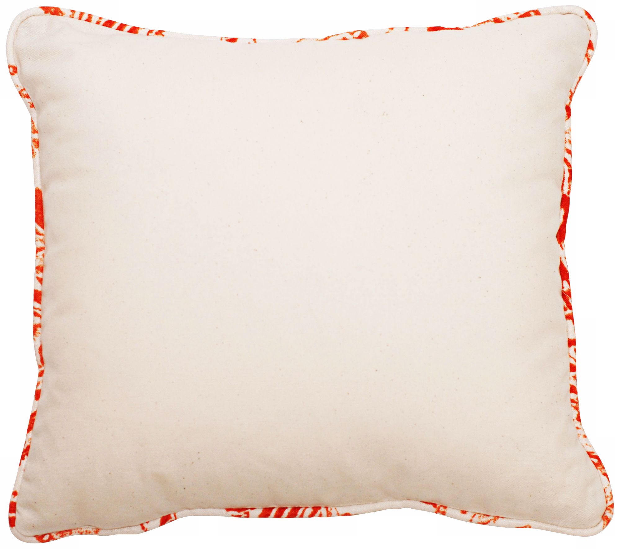 Bali Bright Orange Welt 18 Square Linen Throw Pillow T6138